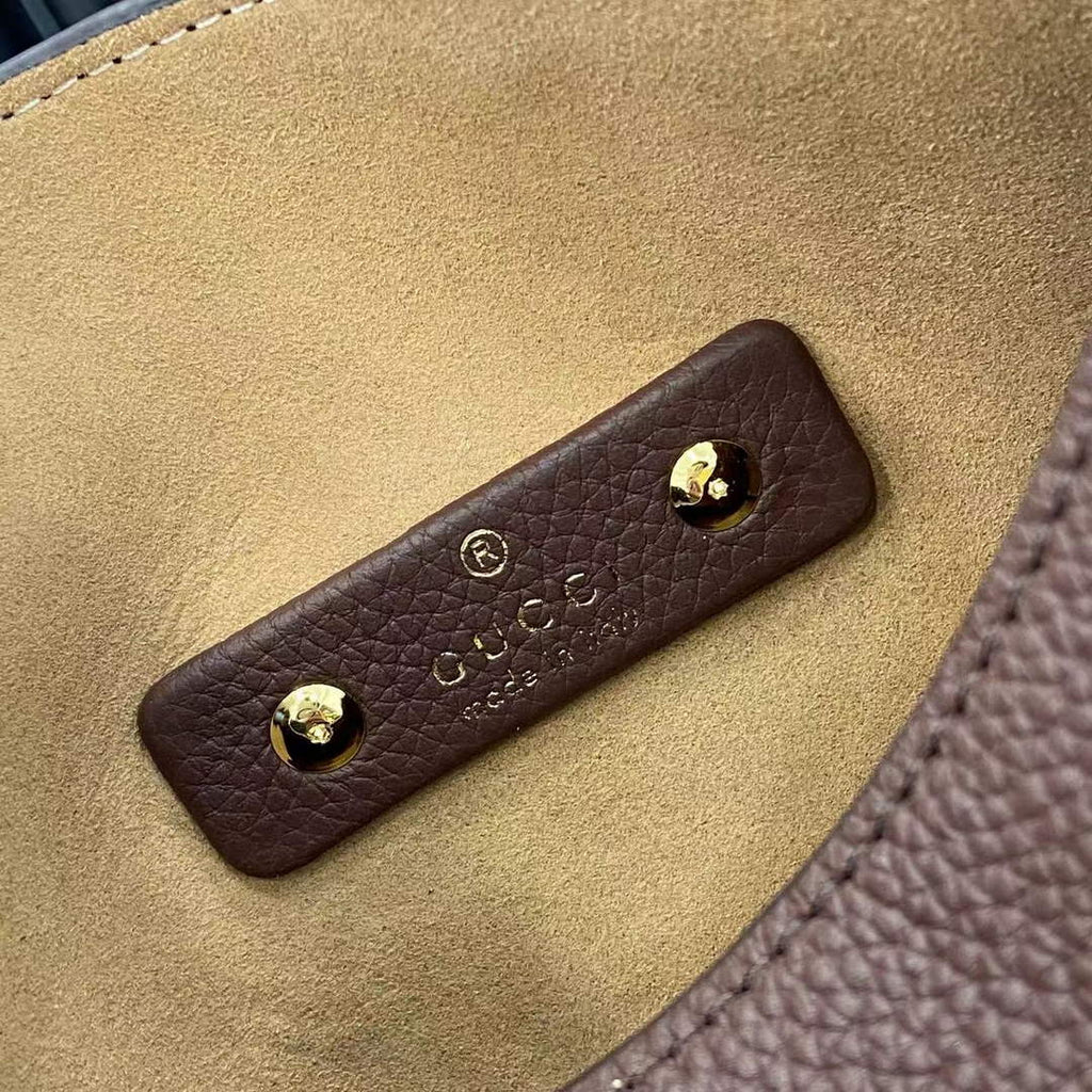 Gucci Softbit medium top handle bag, 837467 in dark brown leather