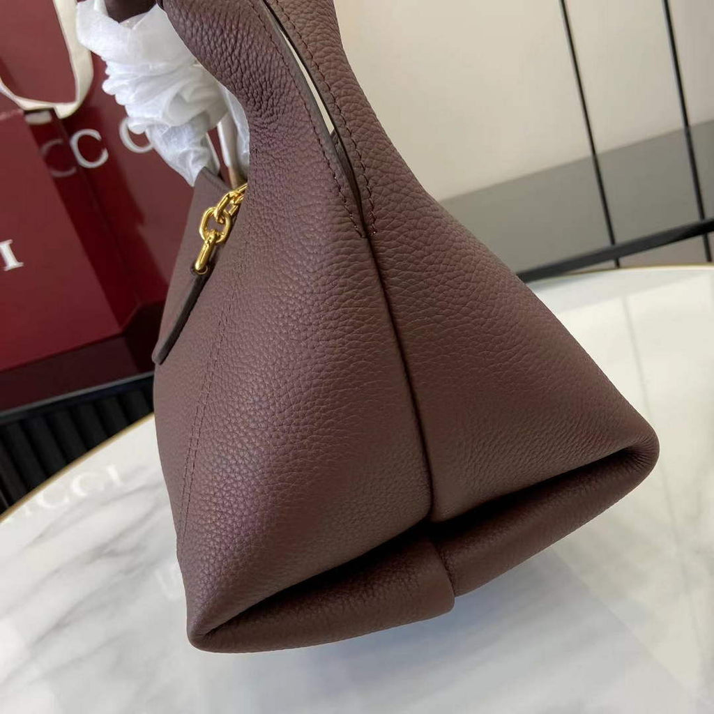 Gucci Softbit medium top handle bag, 837467 in dark brown leather