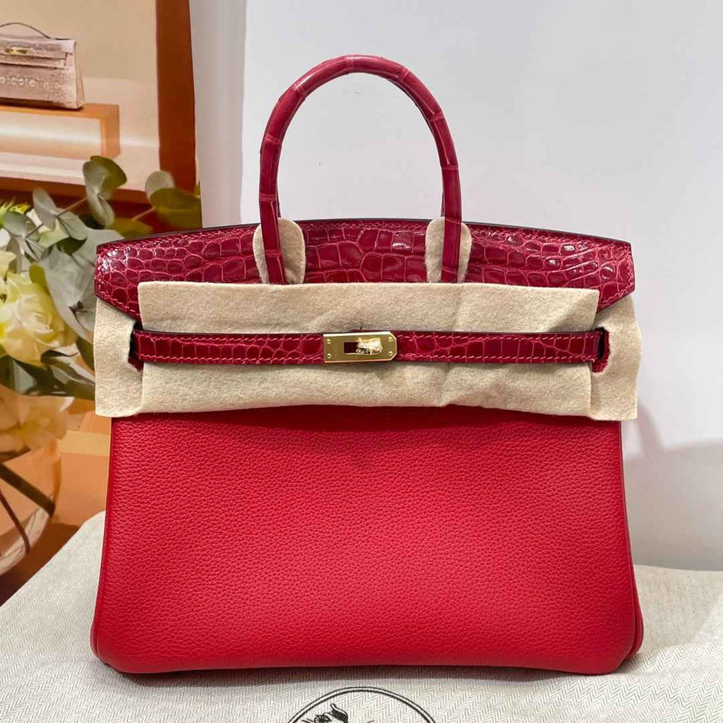 Hermès Birkin Bag Red Crocodile Togo Gold Hardware H8631