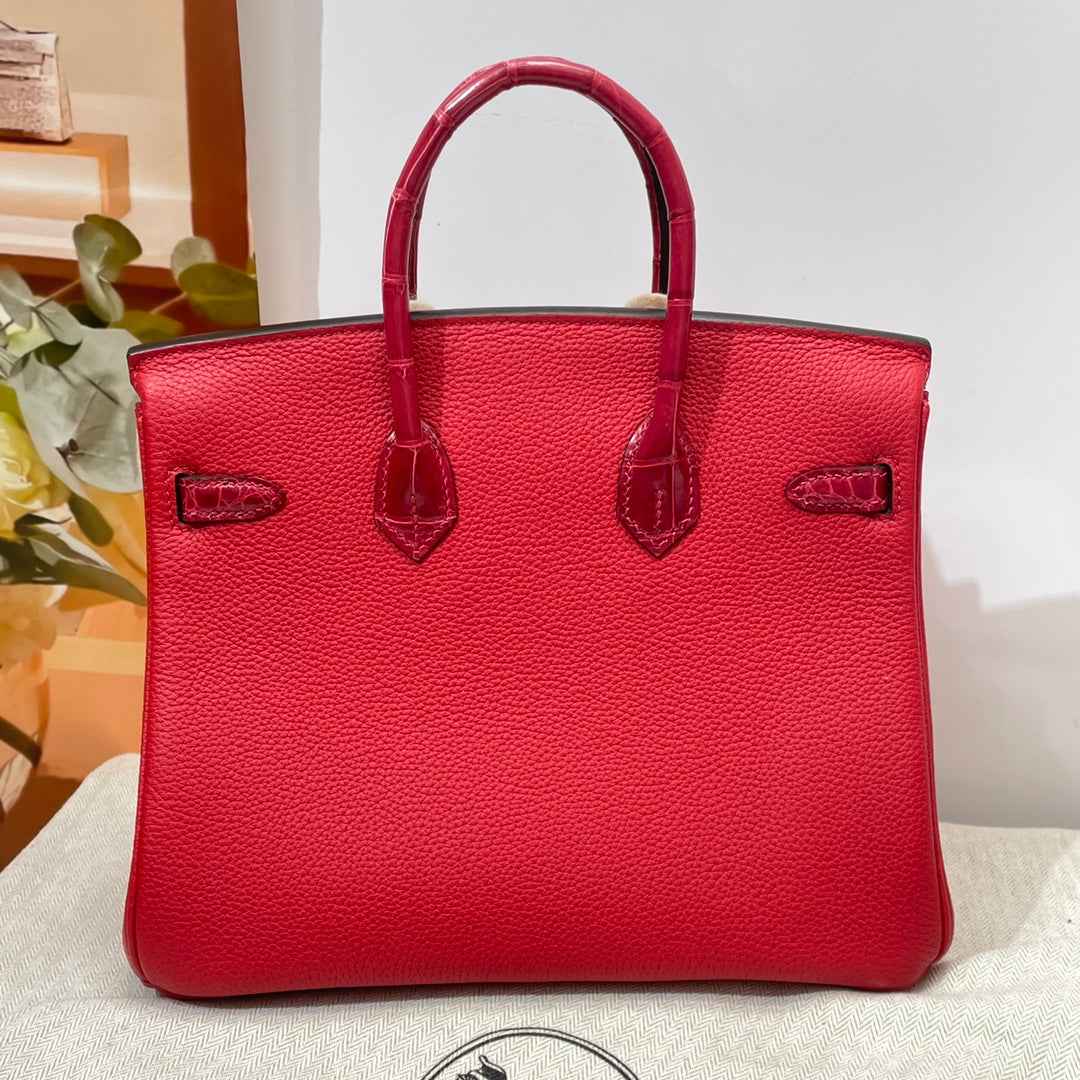 Hermès Birkin Bag Red Crocodile Togo Gold Hardware H8631