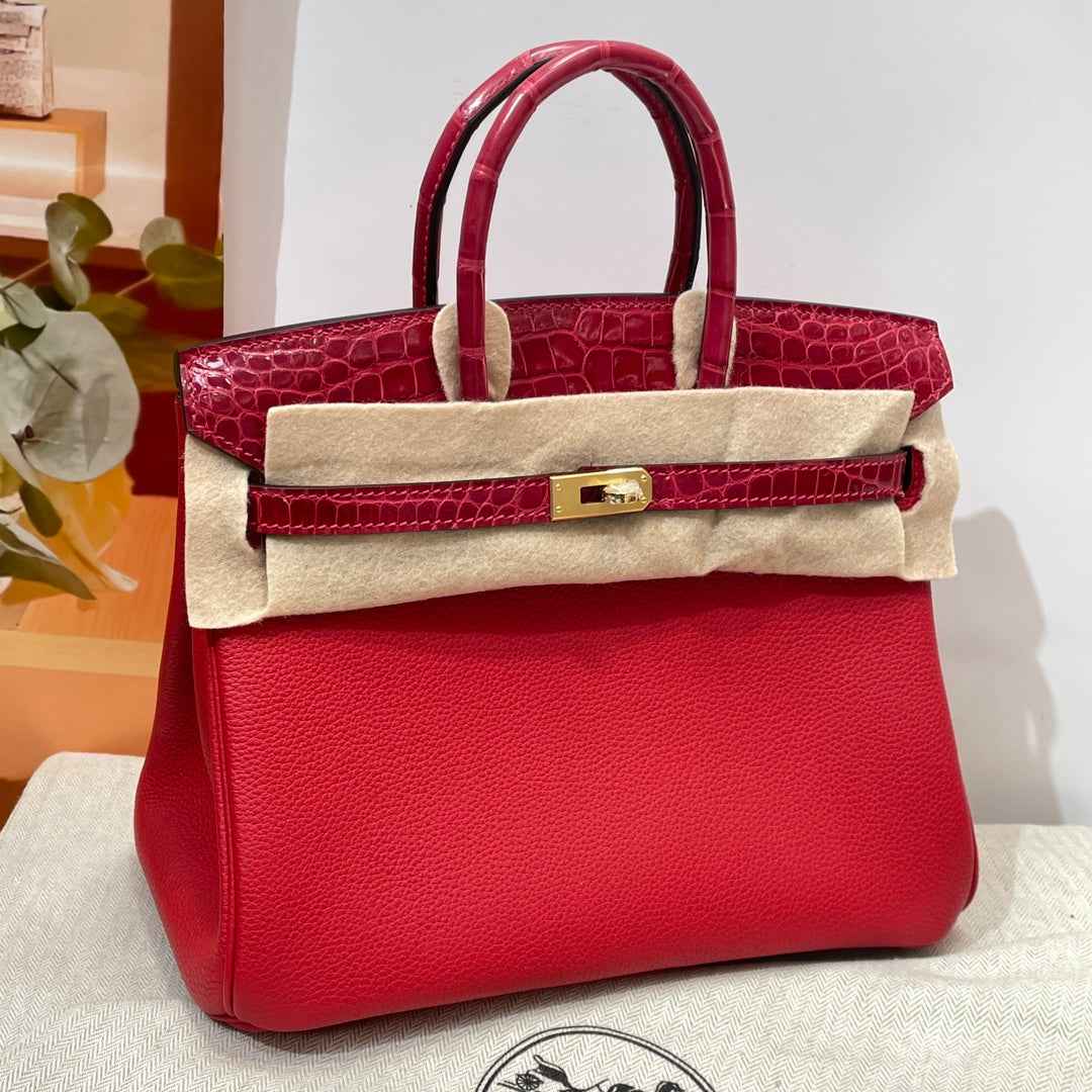 Hermès Birkin Bag Red Crocodile Togo Gold Hardware H8631