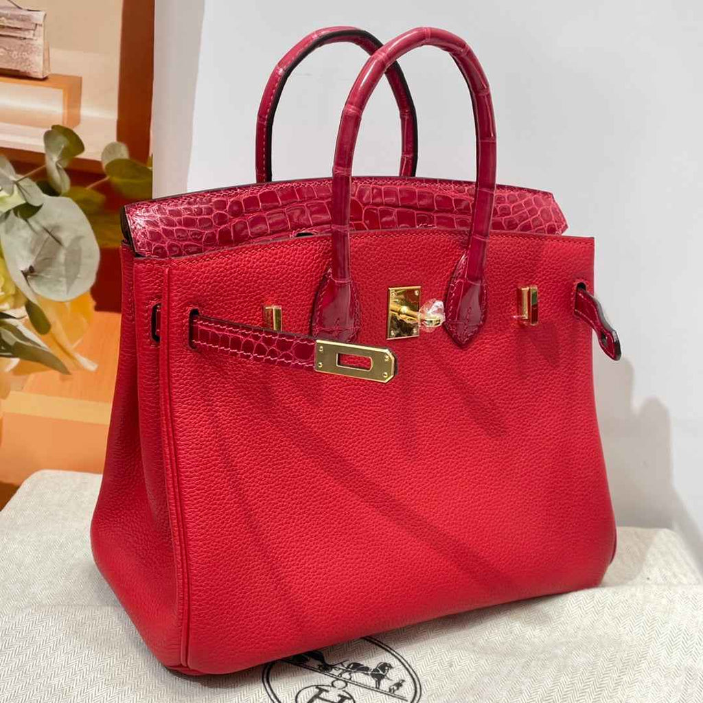 Hermès Birkin Bag Red Crocodile Togo Gold Hardware H8631