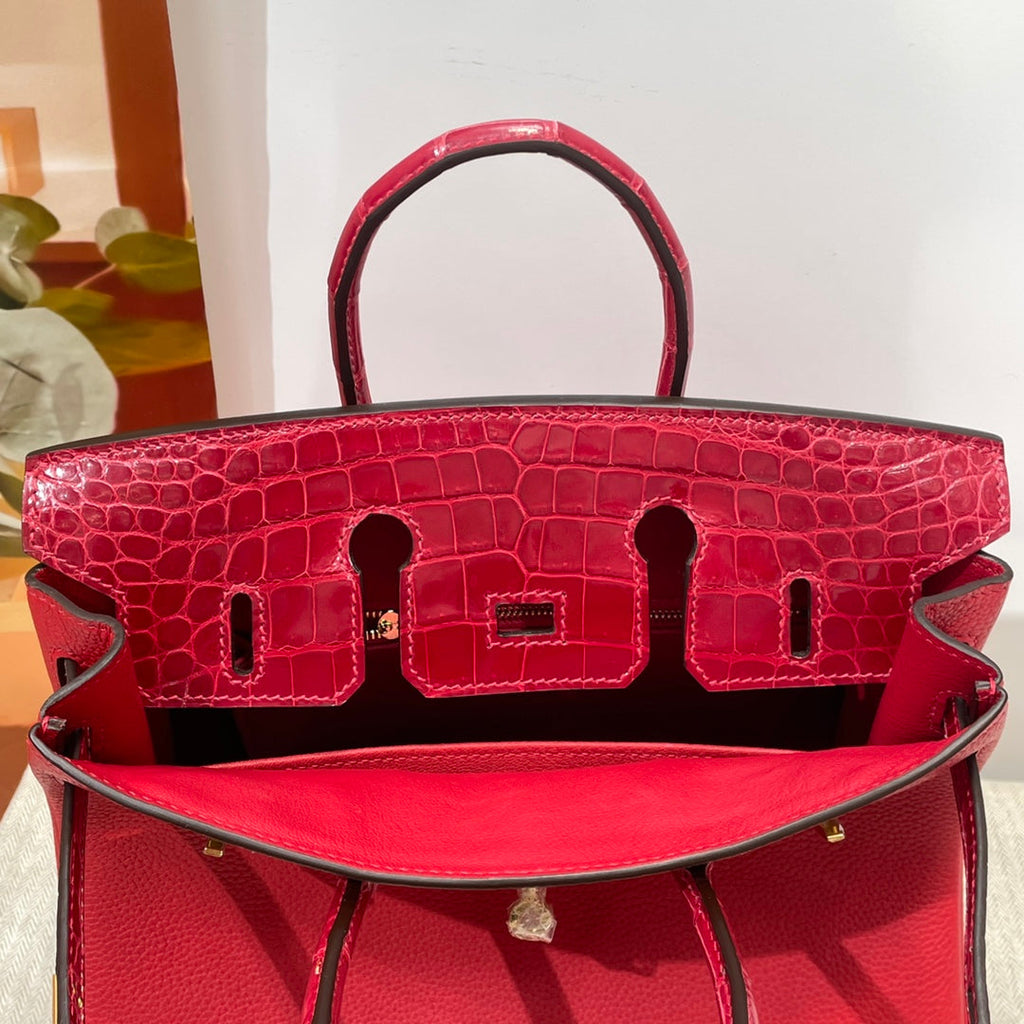 Hermès Birkin Bag Red Crocodile Togo Gold Hardware H8631