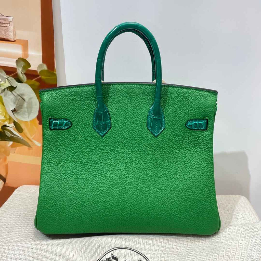 Hermès Birkin Bag Green Crocodile Togo Gold Hardware H8633