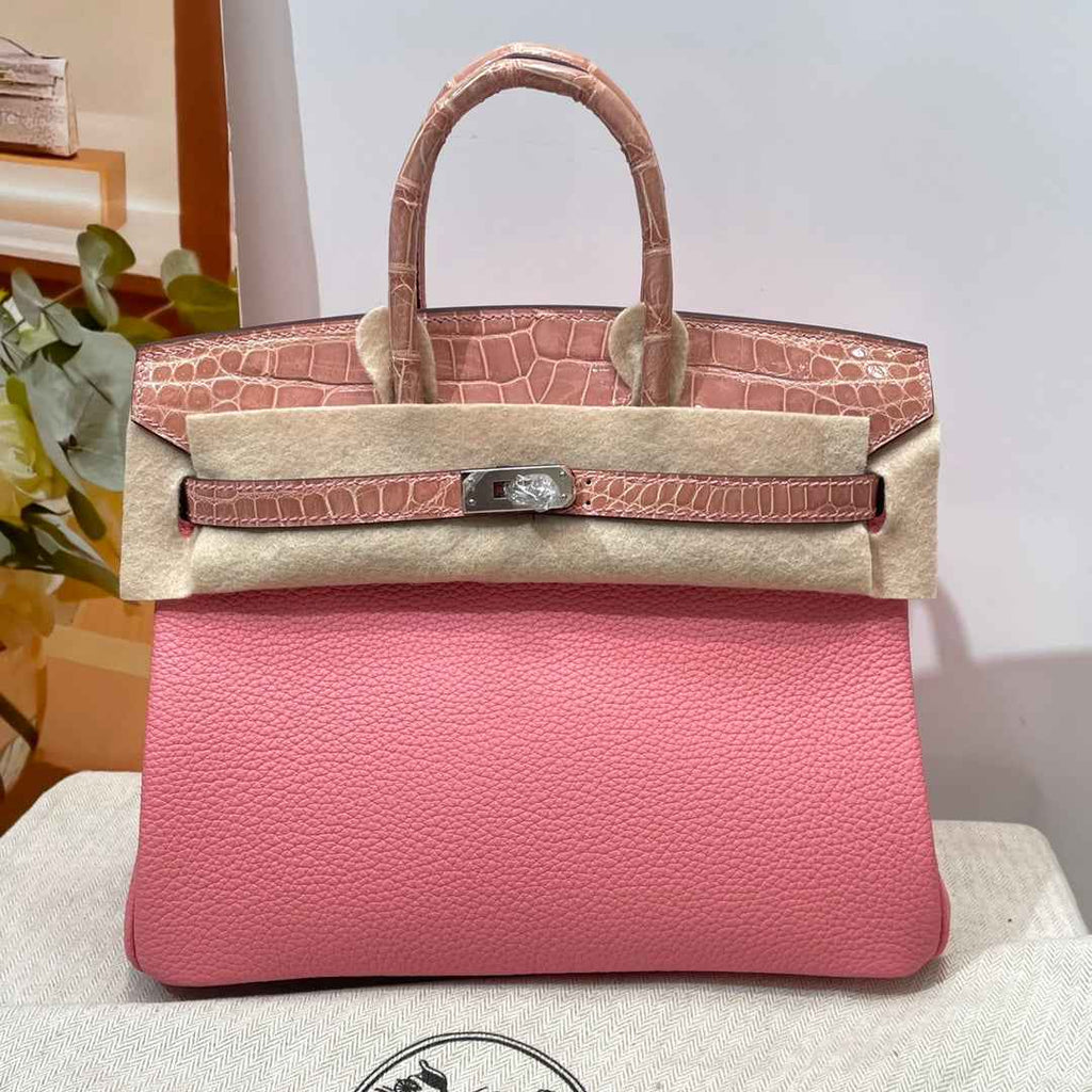 Hermès Birkin Bag Pink Crocodile Togo Gold Hardware H8634