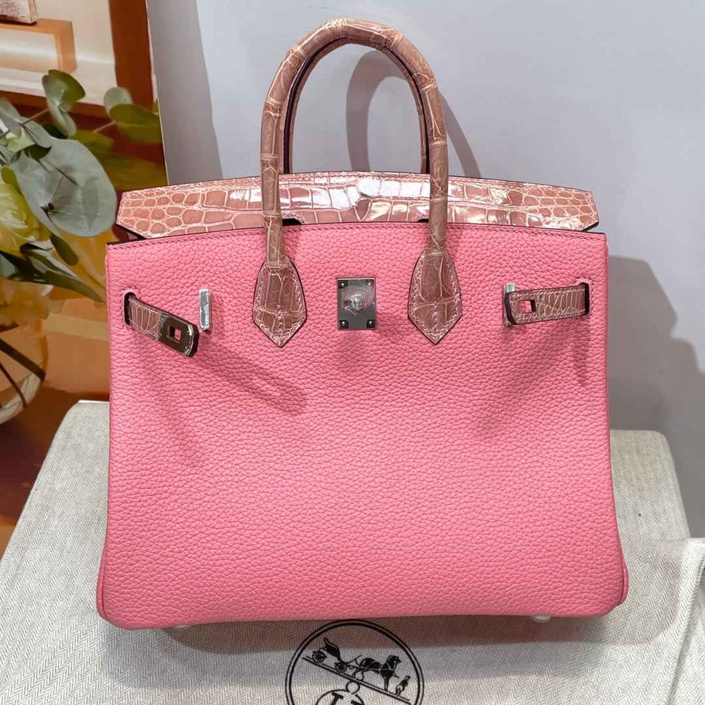 Hermès Birkin Bag Pink Crocodile Togo Gold Hardware H8634