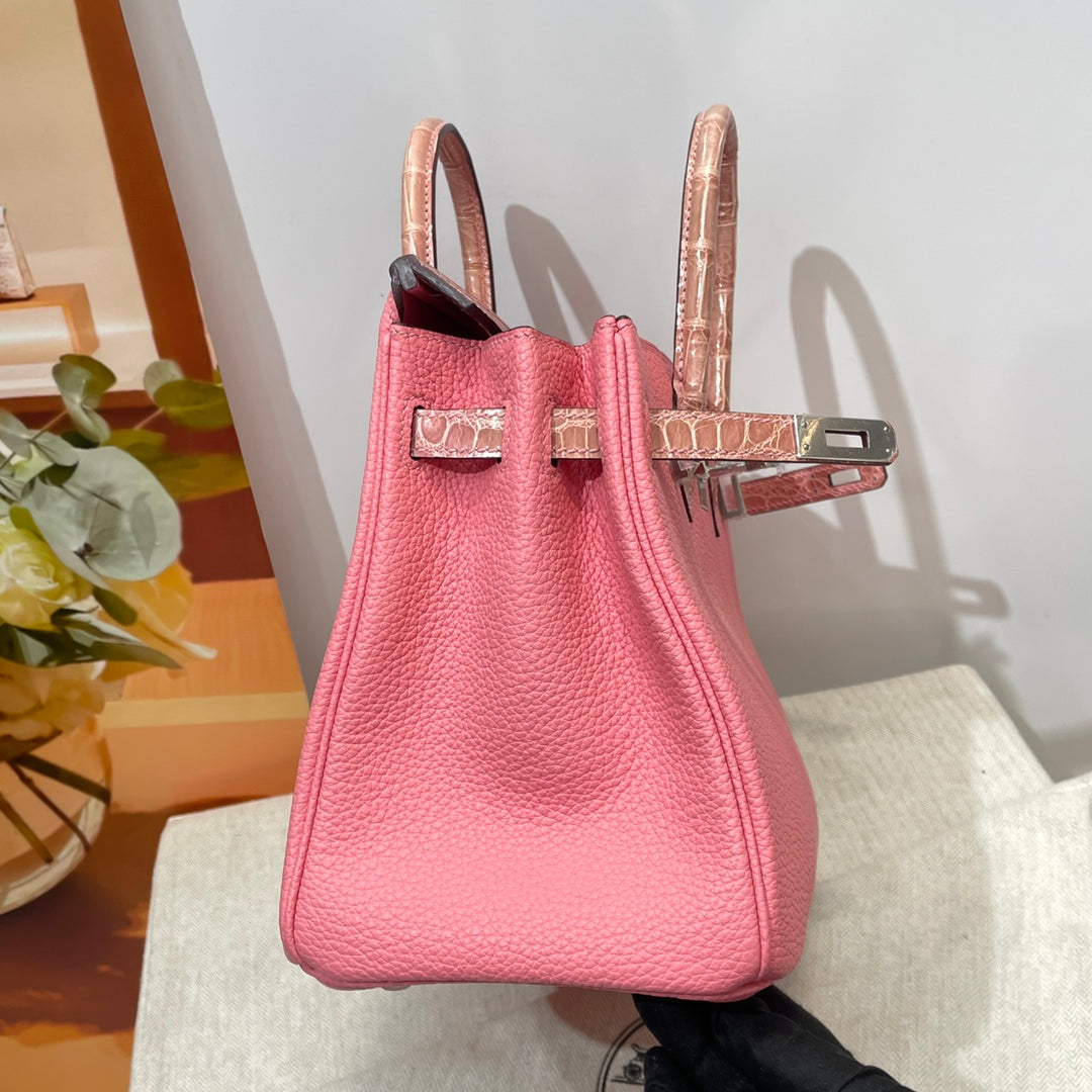 Hermès Birkin Bag Pink Crocodile Togo Gold Hardware H8634