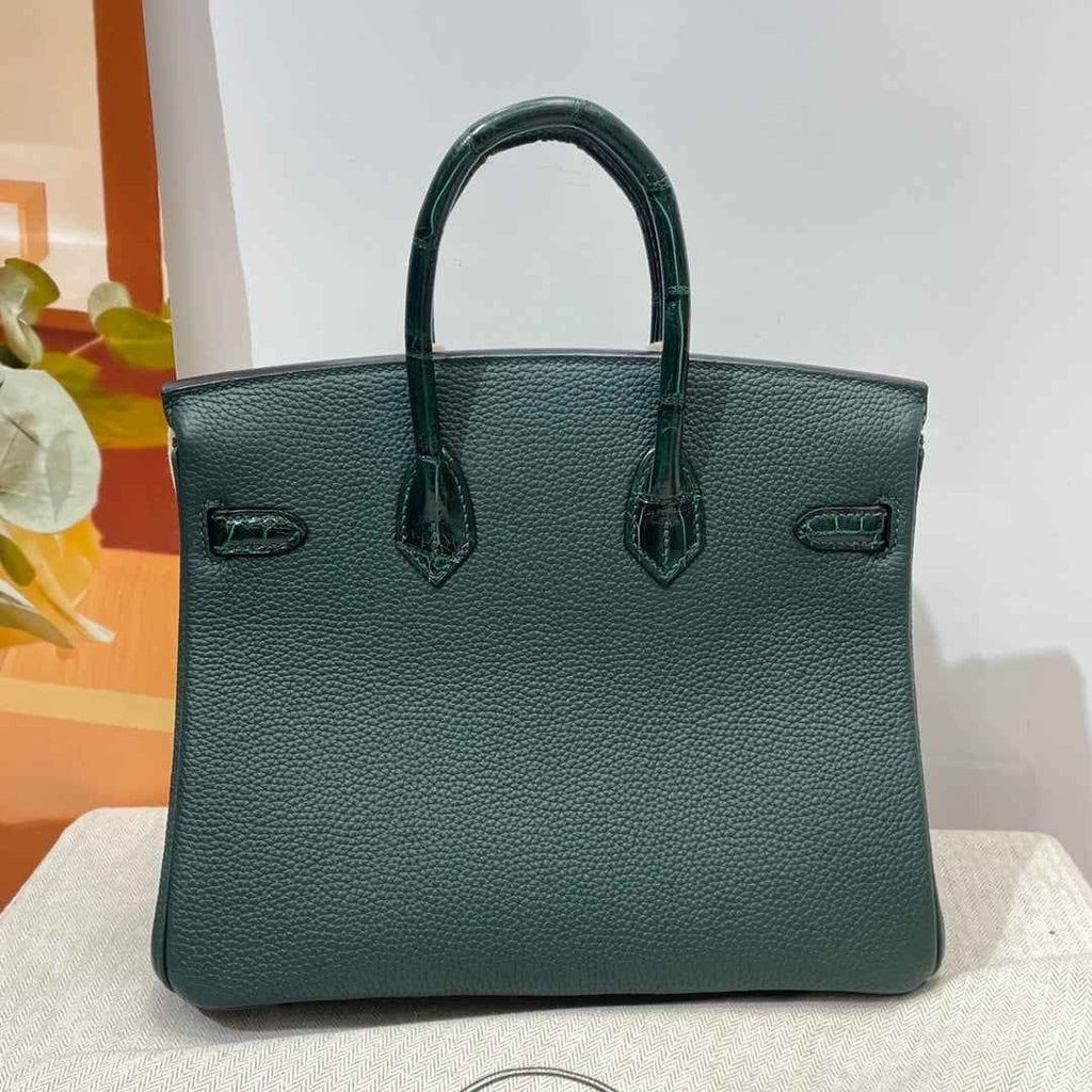 Hermès Birkin Bag Dark Green Crocodile Togo Gold Hardware H8632