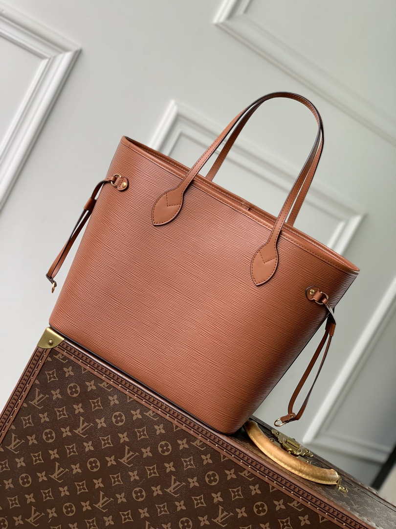 Louis Vuitton Neverfull MM Bag M12467 Brown Epi grained leather