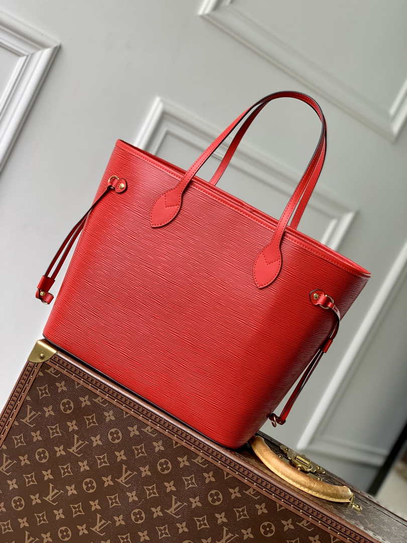 Louis Vuitton Neverfull MM Bag M12755 Red Epi grained leather