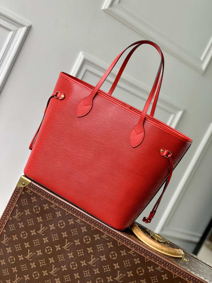 Louis Vuitton Neverfull MM Bag M12755 Red Epi grained leather