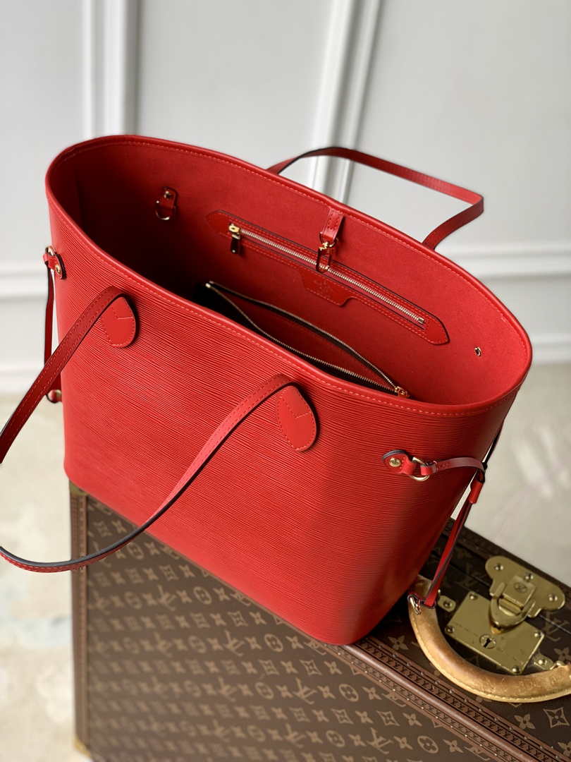 Louis Vuitton Neverfull MM Bag M12755 Red Epi grained leather