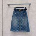 Louis Vuitton Monogram Denim A-Line Skirt 1AK057