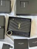 Small YSL key pouch Cassandre matelass¨¦ leather coin purse card holder 438386