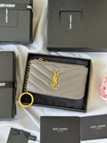 YSL Cassandre matelass¨¦ collection key pouch in smooth quilted calfskin