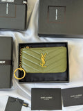 YSL 438386 Cassandre matelass¨¦ key pouch calfskin leather