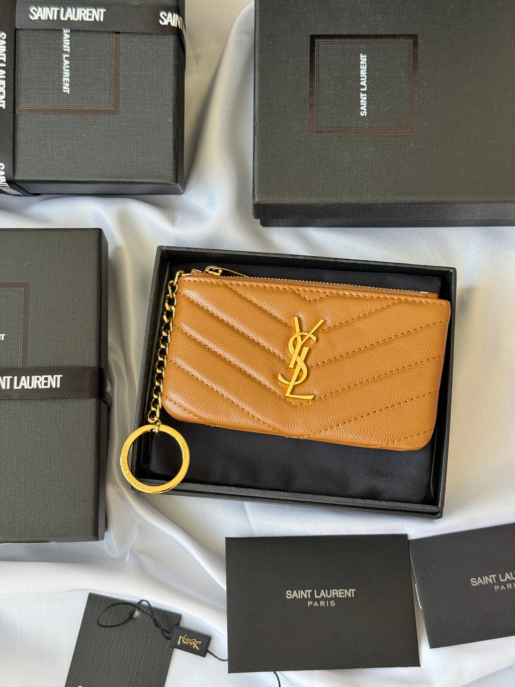 YSL matelass¨¦ calfskin key pouch