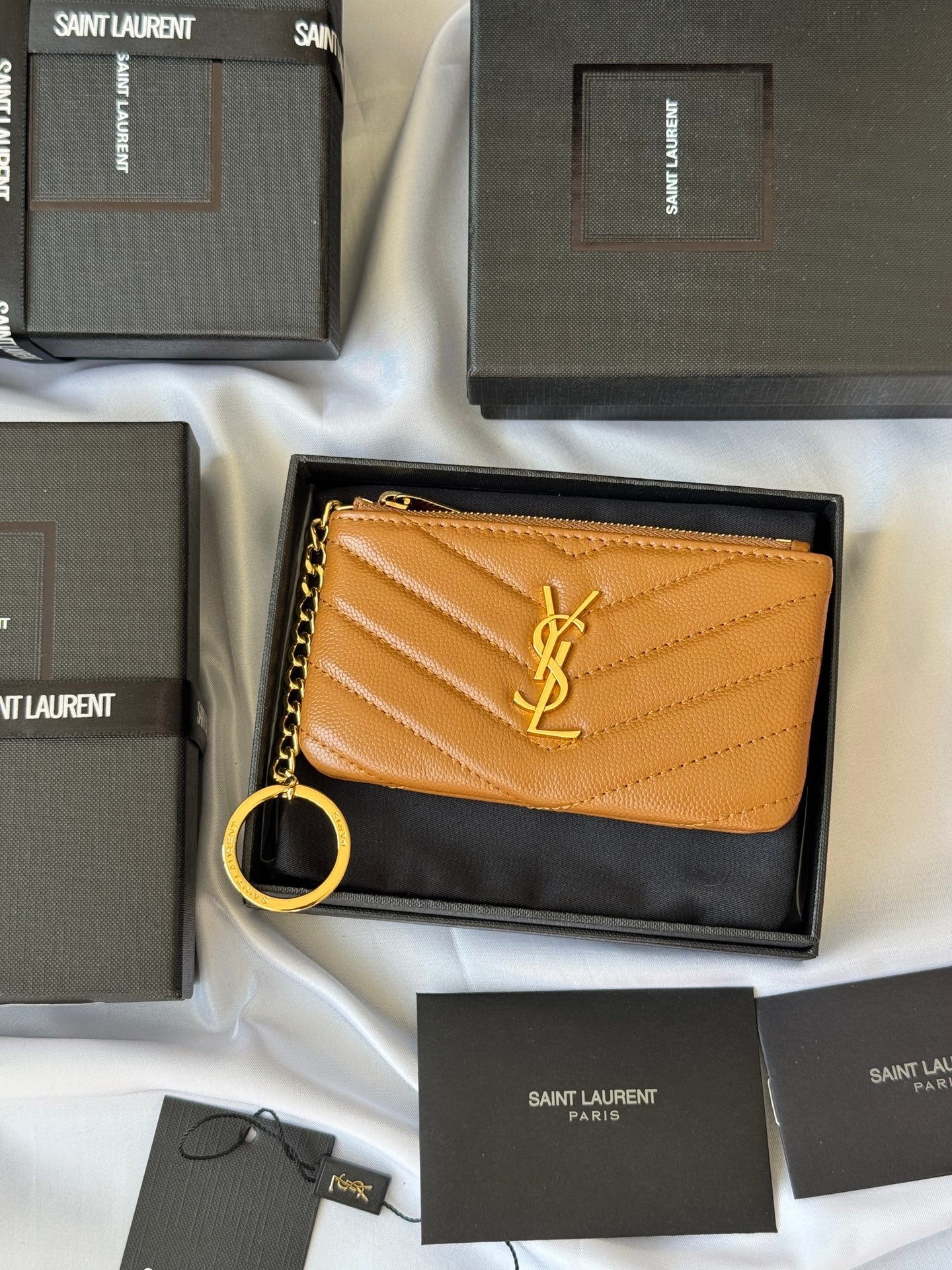 YSL matelass¨¦ calfskin key pouch