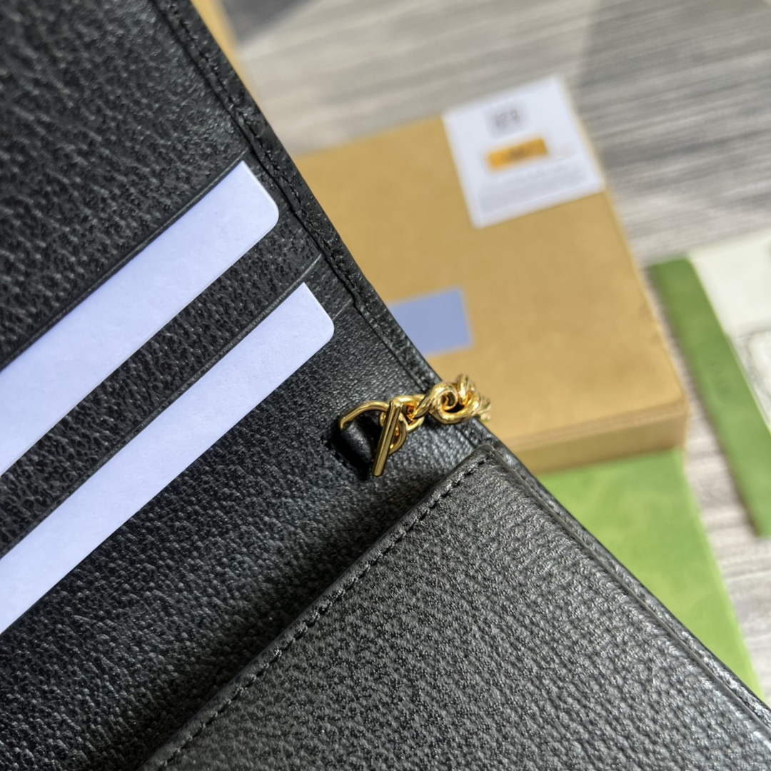 adidas x Gucci ‎621892 wallet with chain Off-black and yellow leather