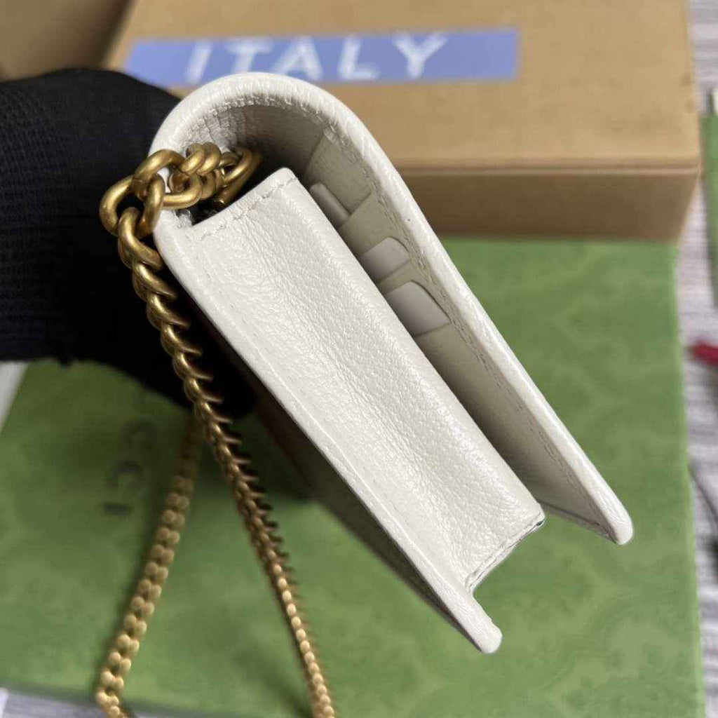 adidas x Gucci ‎621892 wallet with chain Off-white and red leather
