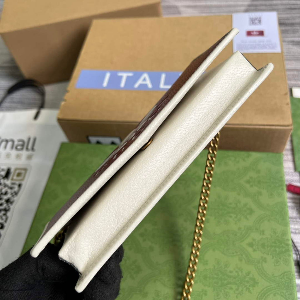 adidas x Gucci ‎621892 wallet with chain Off-white and red leather