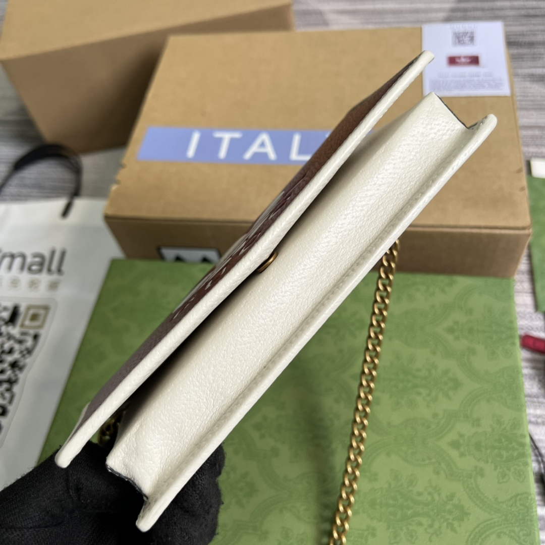 adidas x Gucci ‎621892 wallet with chain Off-white and red leather