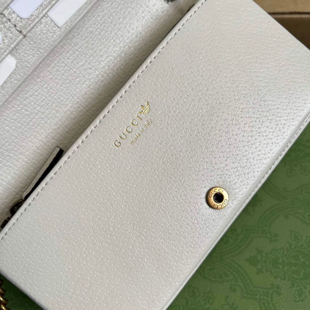 adidas x Gucci ‎621892 wallet with chain Off-white and red leather