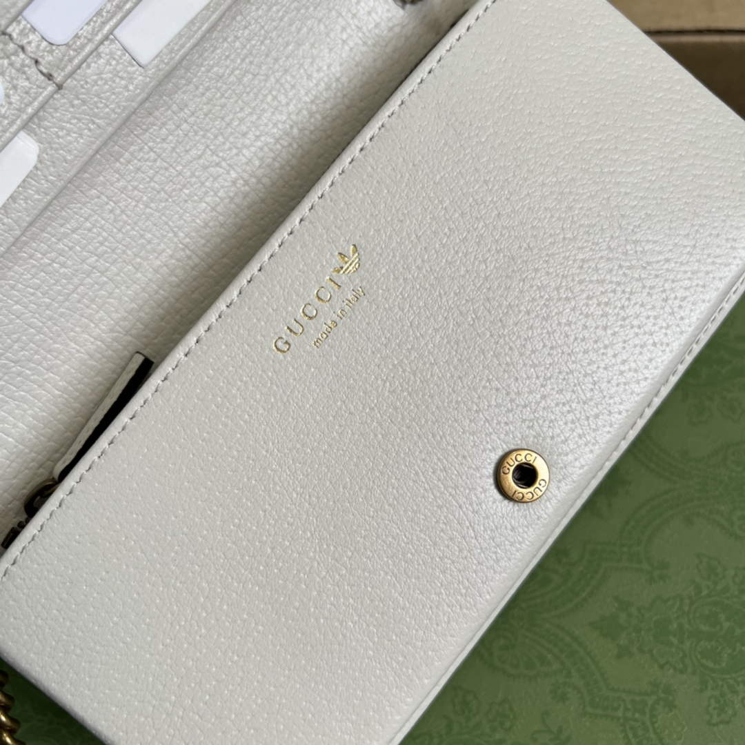 adidas x Gucci ‎621892 wallet with chain Off-white and red leather