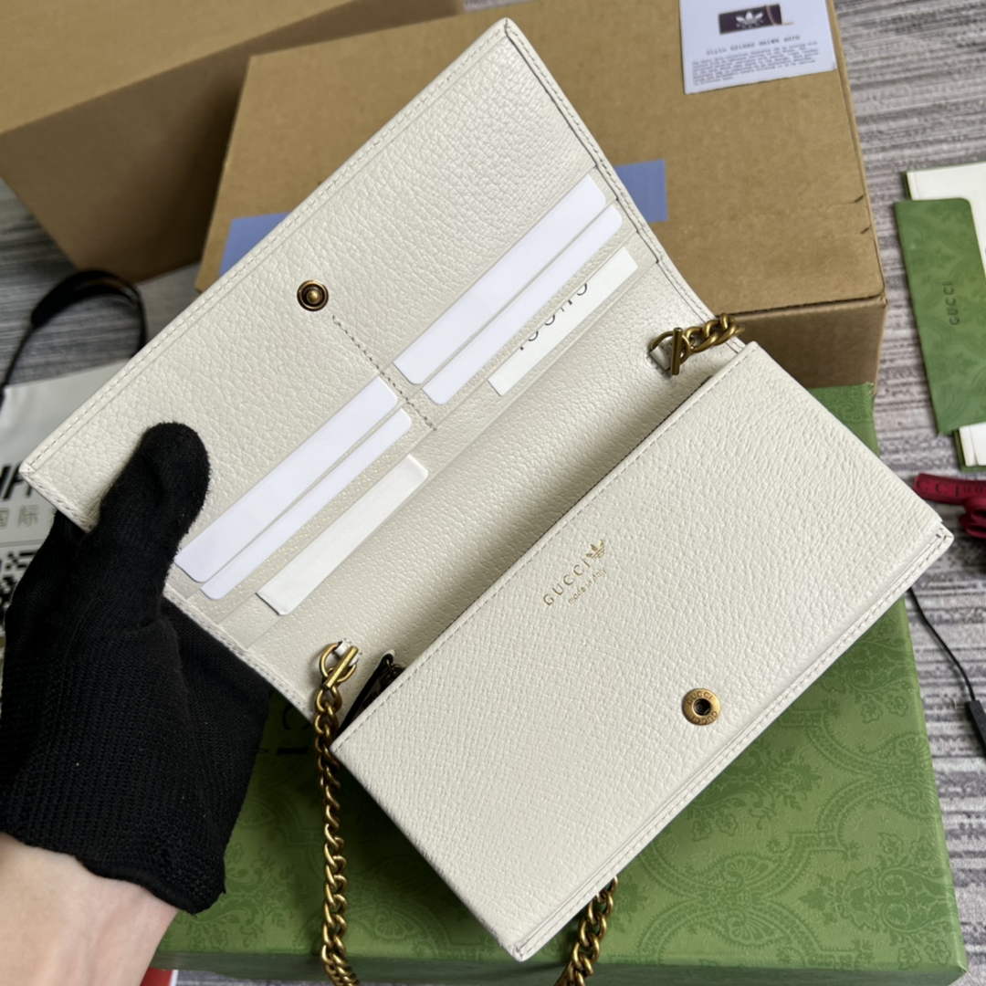 adidas x Gucci ‎621892 wallet with chain Black and white leather