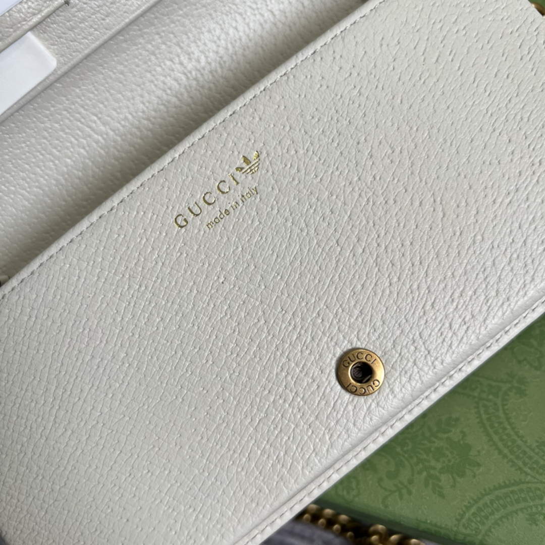 adidas x Gucci ‎621892 wallet with chain Black and white leather