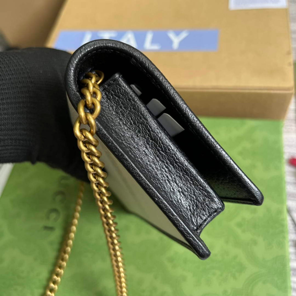 adidas x Gucci ‎621892 wallet with chain Off-white and black leather