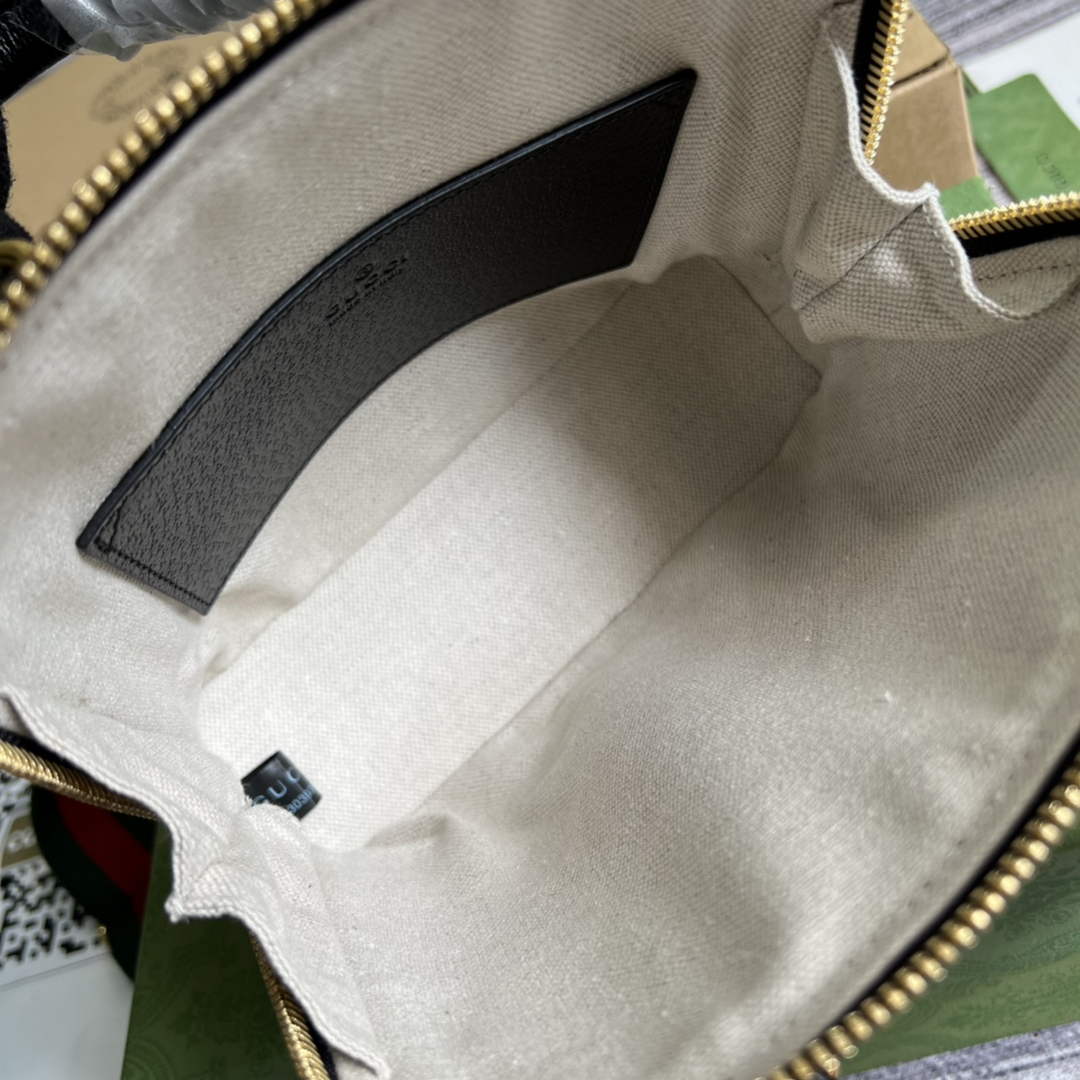 adidas x Gucci 677212 Horsebit 1955 mini bag Black and white leather