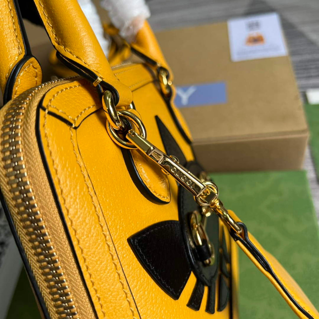 adidas x Gucci 677212 Horsebit 1955 mini bag Yellow and black leather