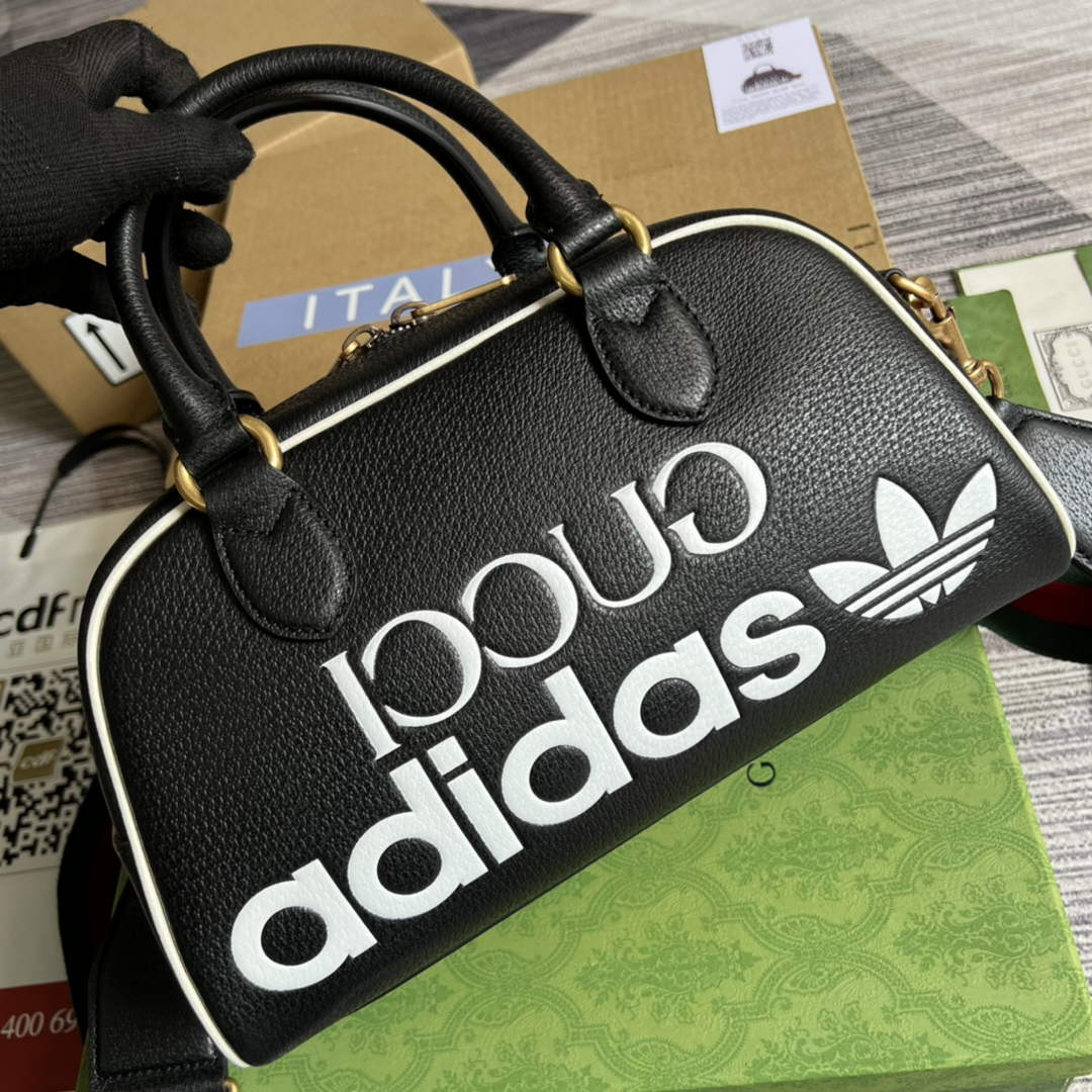 adidas x Gucci 702397 mini duffle bag black