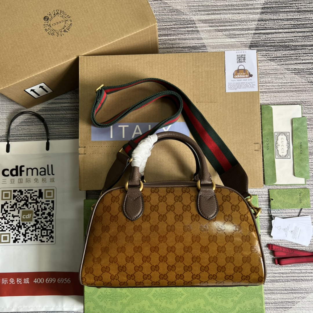 adidas x Gucci 702397 mini duffle bag brown