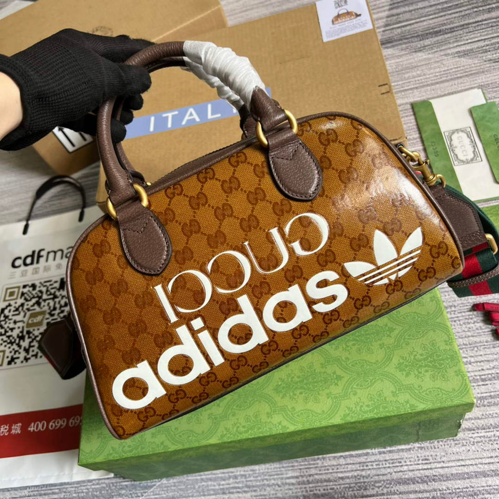 adidas x Gucci 702397 mini duffle bag brown