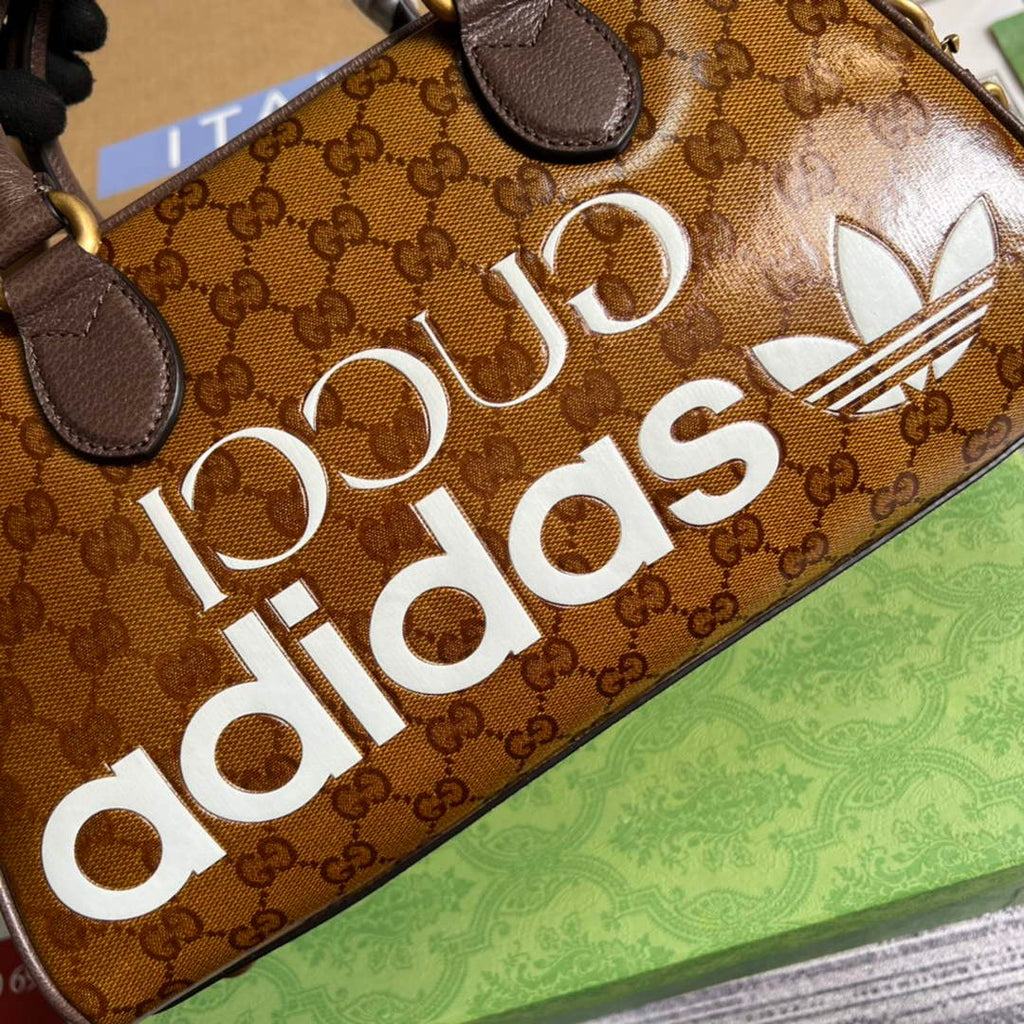adidas x Gucci 702397 mini duffle bag brown
