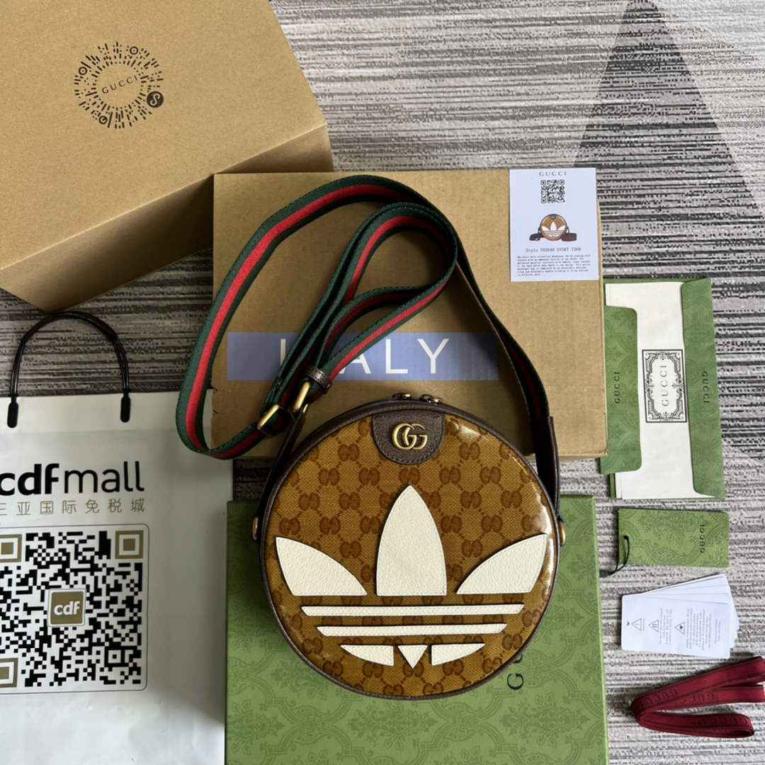 adidas x Gucci ‎702640 Ophidia small shoulder bag Beige and brown