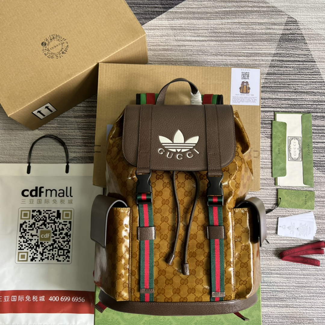 adidas x Gucci backpack ‎495563 Beige and brown