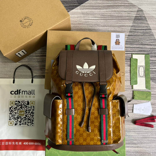 adidas x Gucci backpack ‎495563 Beige and brown