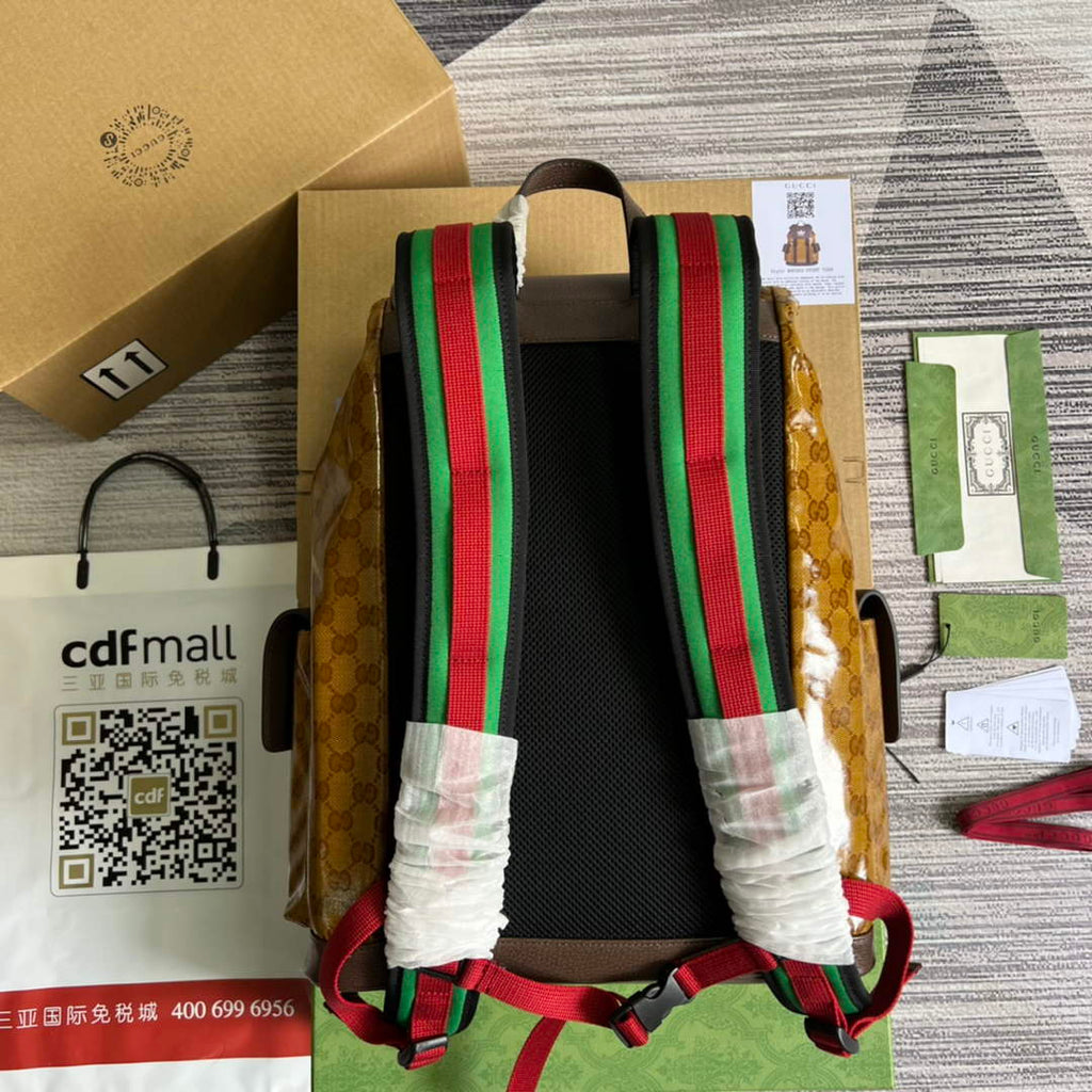 adidas x Gucci backpack ‎495563 Beige and brown