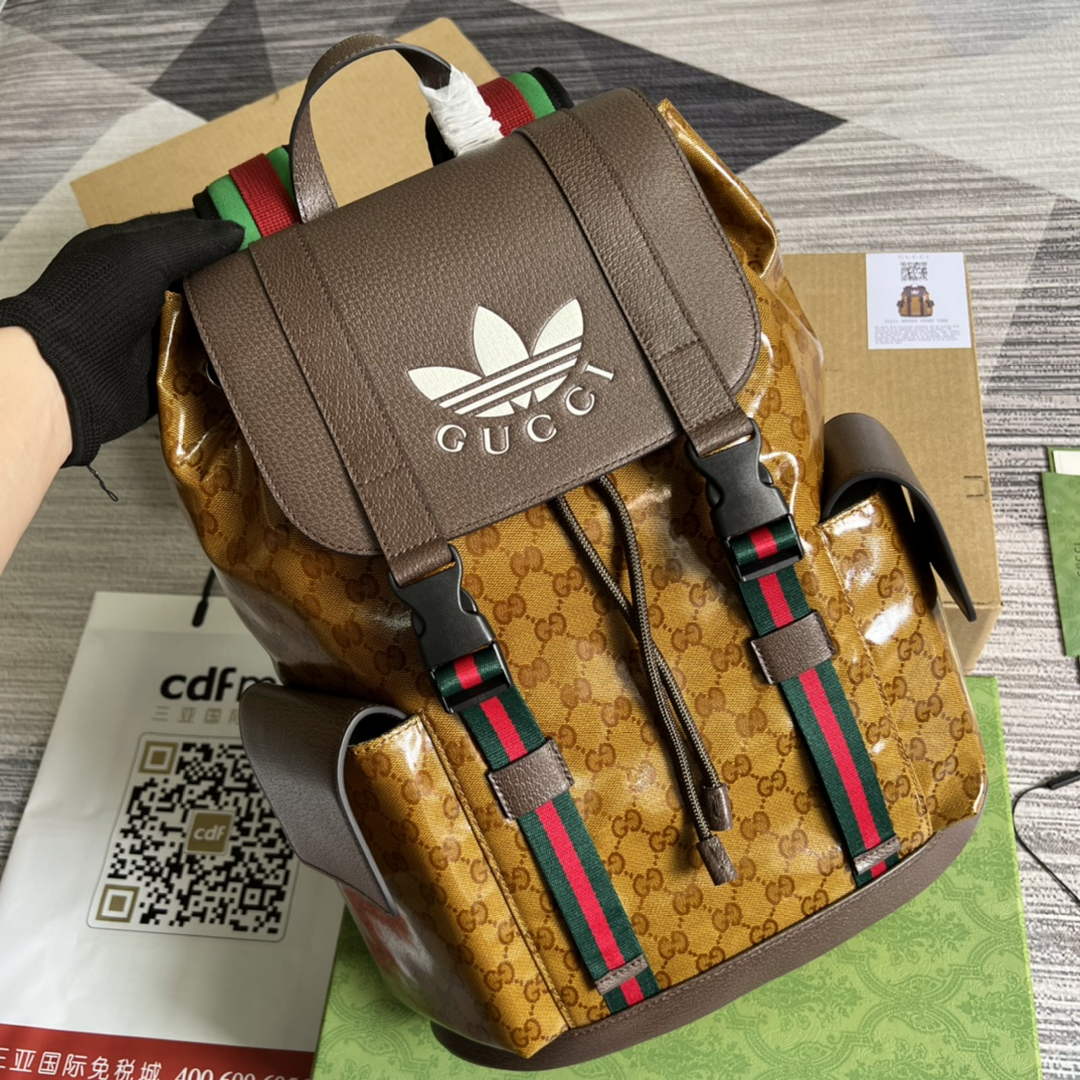 adidas x Gucci backpack ‎495563 Beige and brown