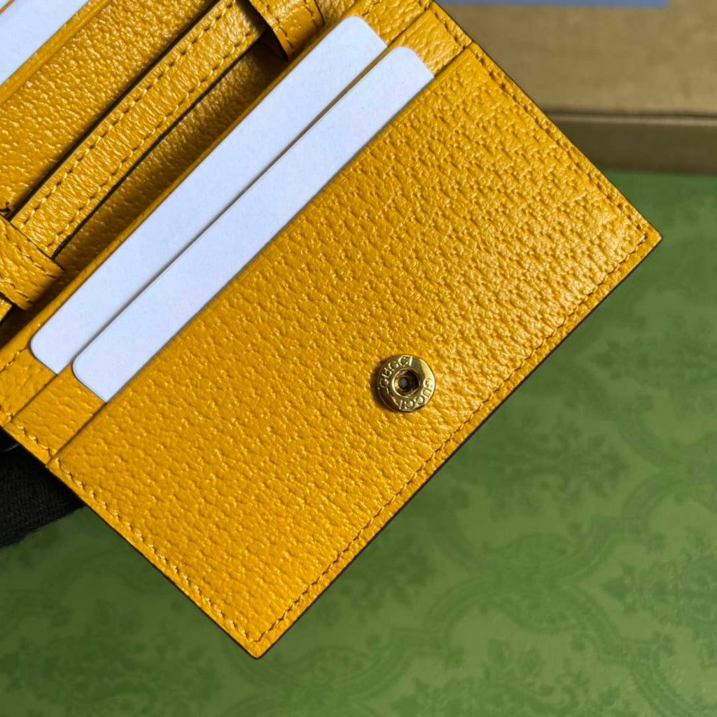 adidas x Gucci card case with Horsebit 702248 Off-black and yellow leather