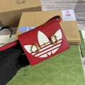 adidas x Gucci card case with Horsebit 702248 Off-white and red leather