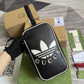 adidas x Gucci mini top handle bag 702387 Black leather