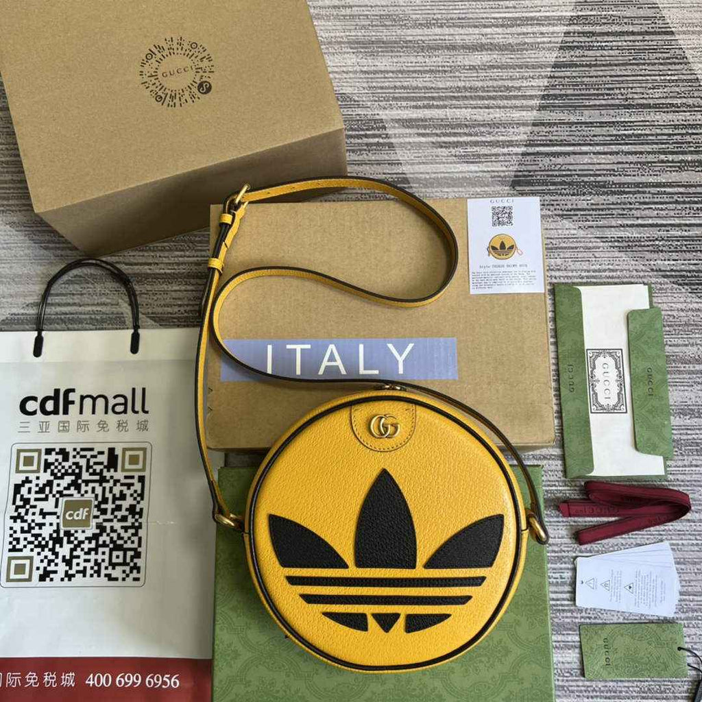 adidas x Gucci Ophidia shoulder bag 702626 Yellow leather