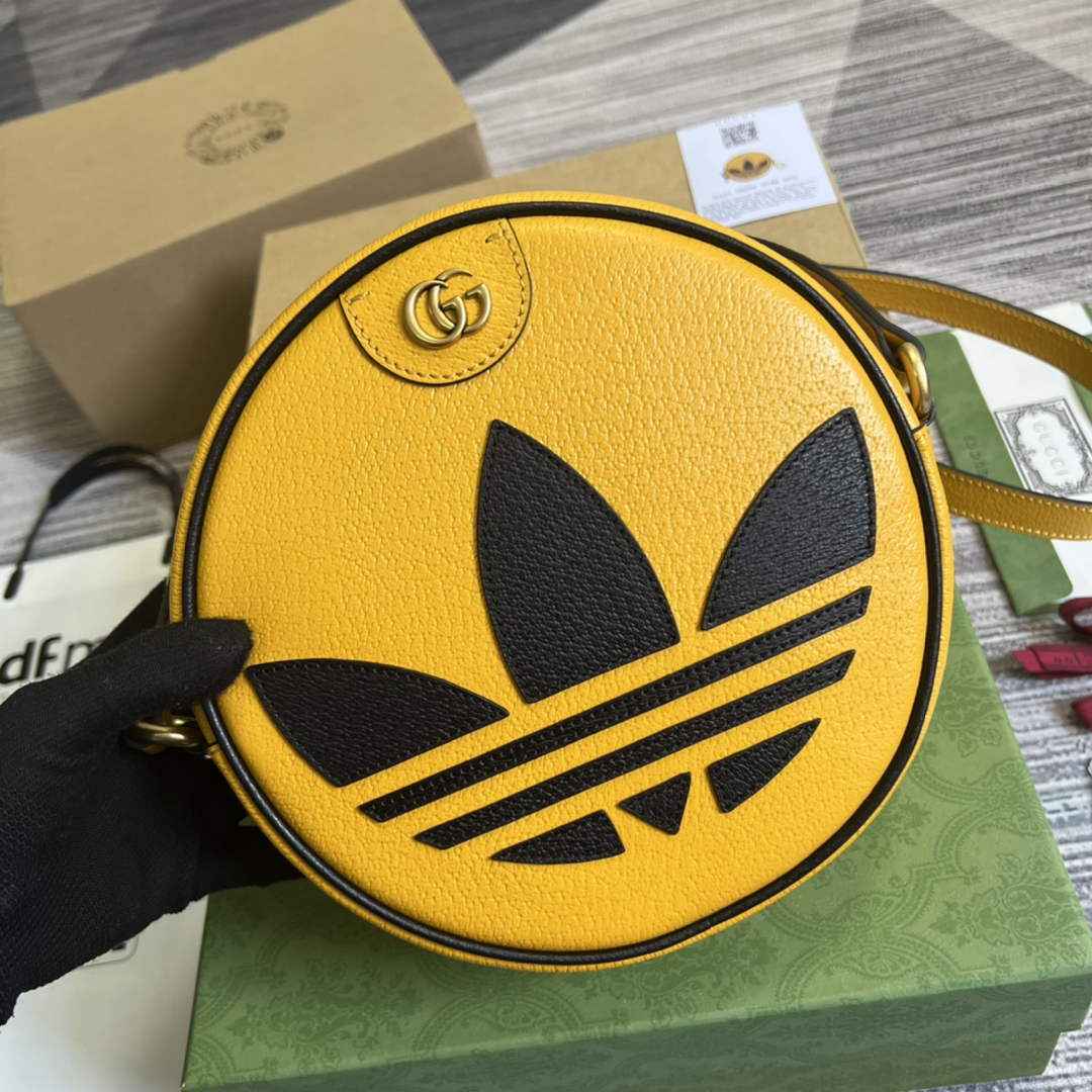 adidas x Gucci Ophidia shoulder bag 702626 Yellow leather