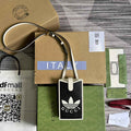 adidas x Gucci phone case 702203 Black and off-white leather