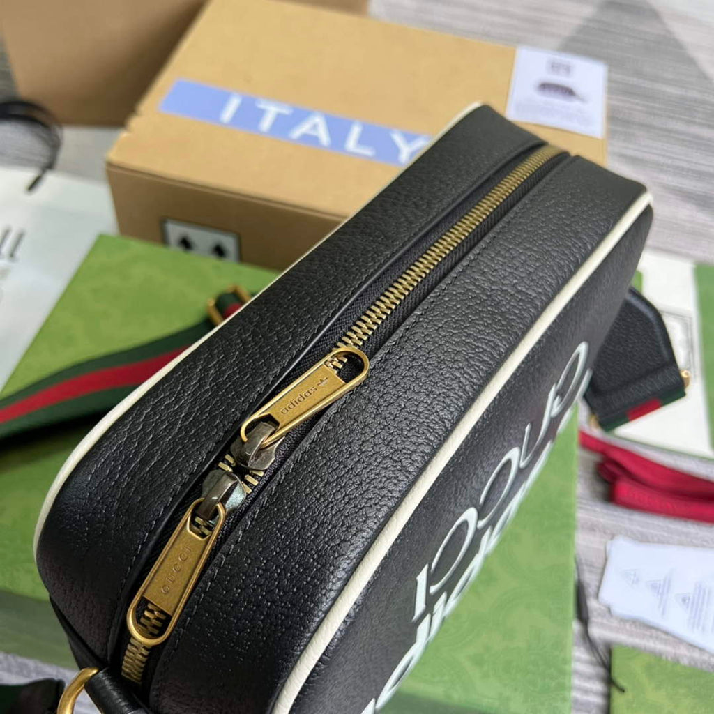 adidas x Gucci small shoulder bag 702427 Black leather