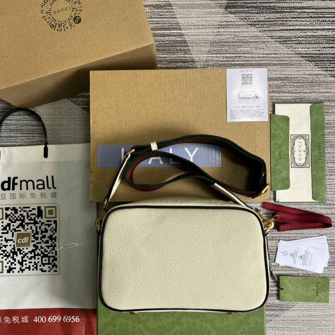 adidas x Gucci small shoulder bag 702427 White leather